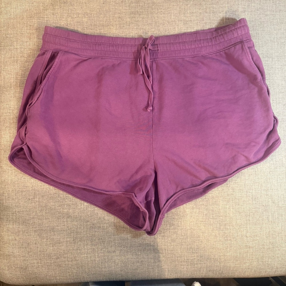 Fabletics Womens 4X Purple Lounge Shorts Athleisure Elastic Waist Plus Size